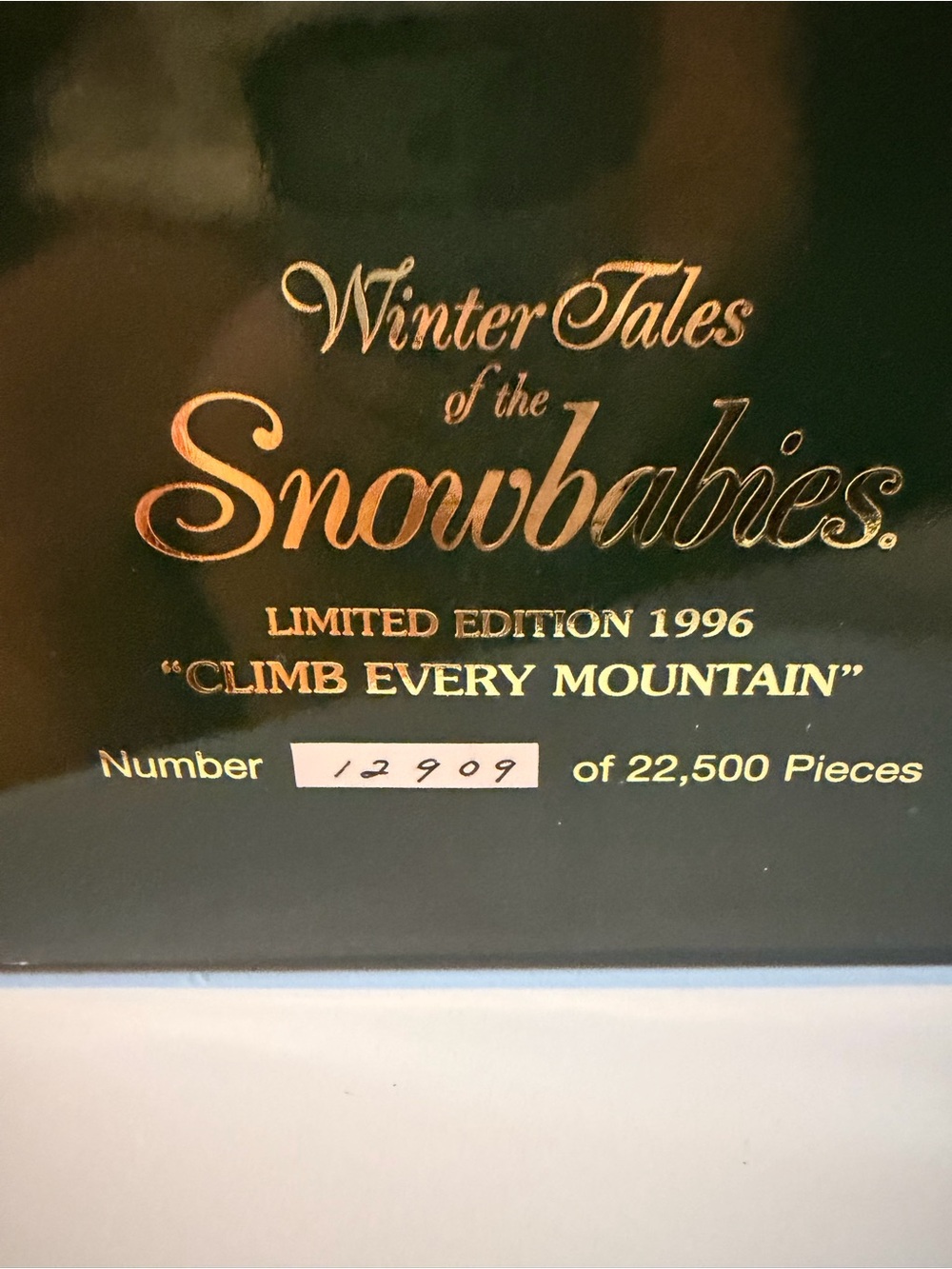 "Climb Every Mountain" Limited Edition Snowbabies #12,909 new in box. 1996